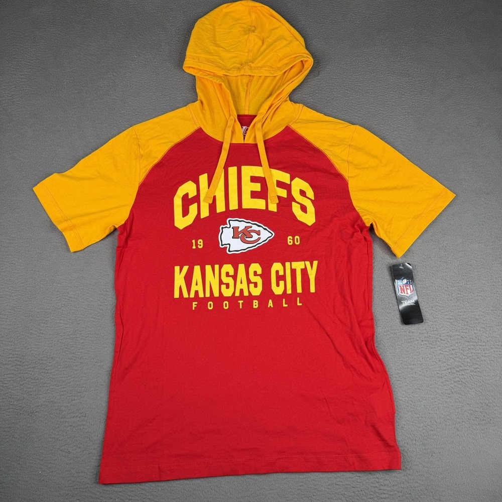 Kansas City Chiefs Shirt Mens Medium Red NFL Football LogoAthletic Hooded Tee